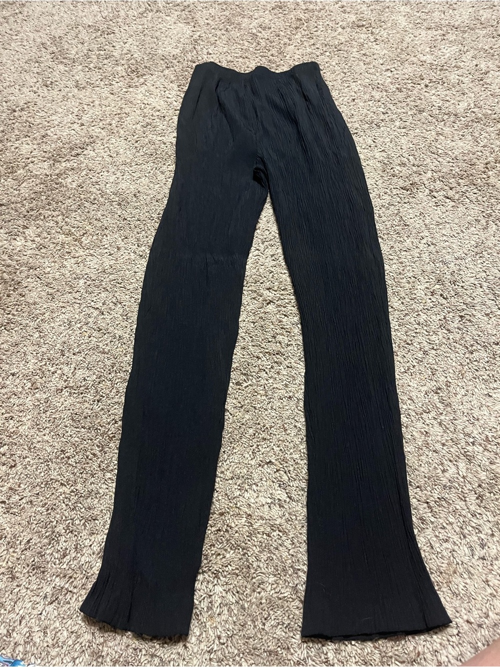 Black Pleated Wide-Leg Pants